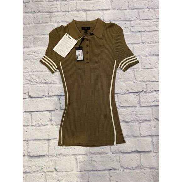 Rag & Bone Peyton Polo, Deep Olive size medium new with tag - Picture 2 of 9